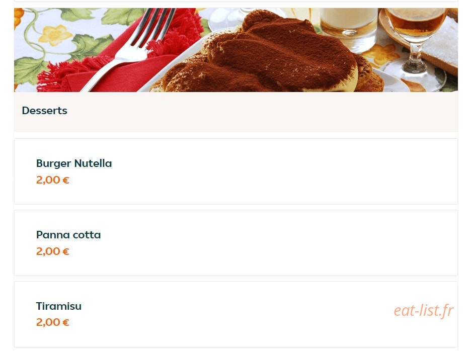 Baby Burger — carte page 5