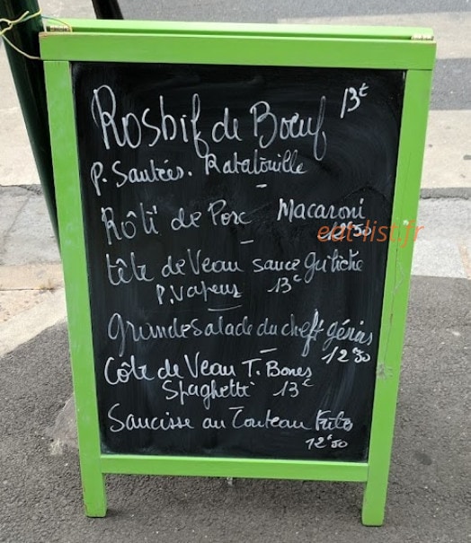 Bistro d'Hélène — carte page 1