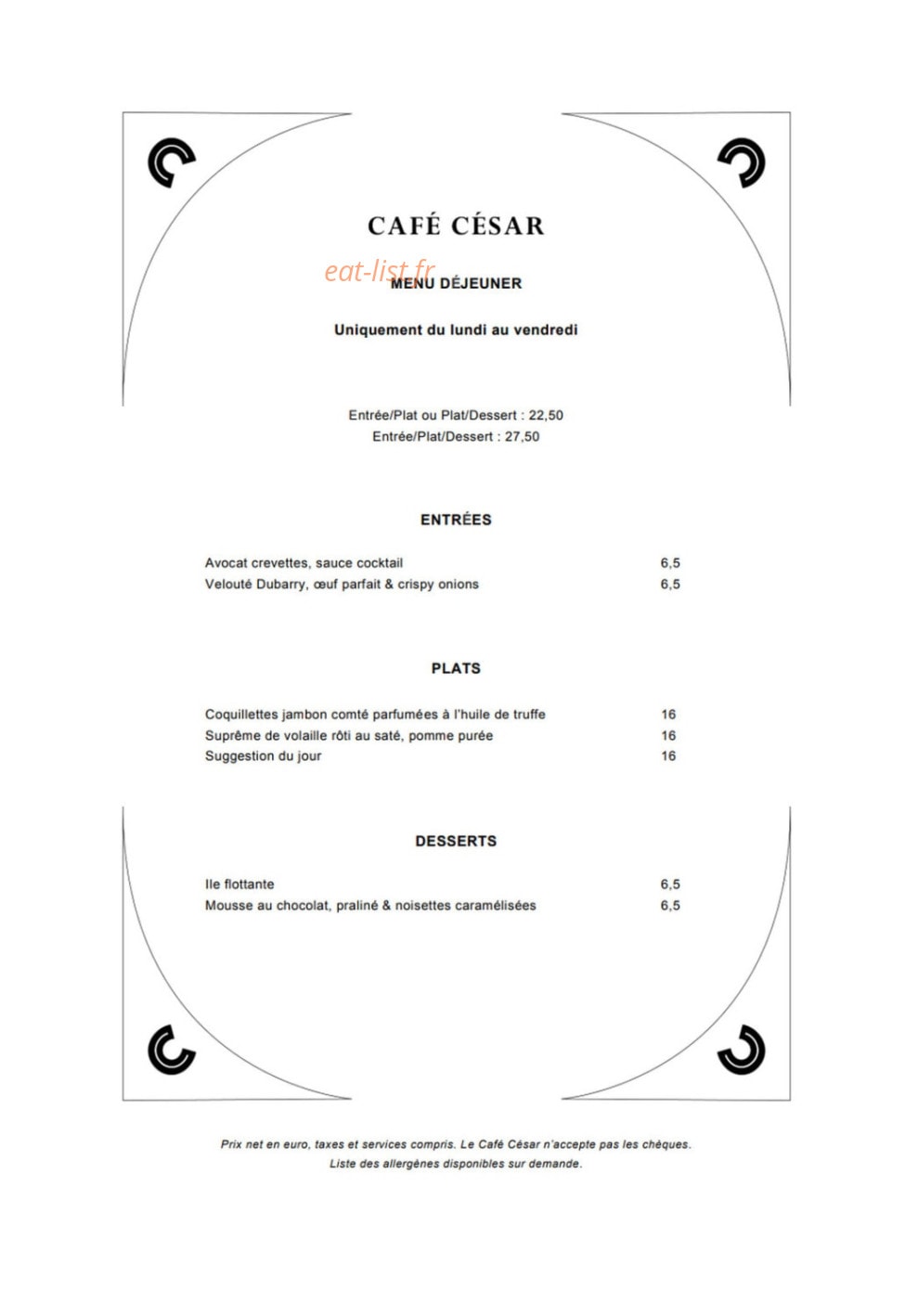 Café César — carte page 4