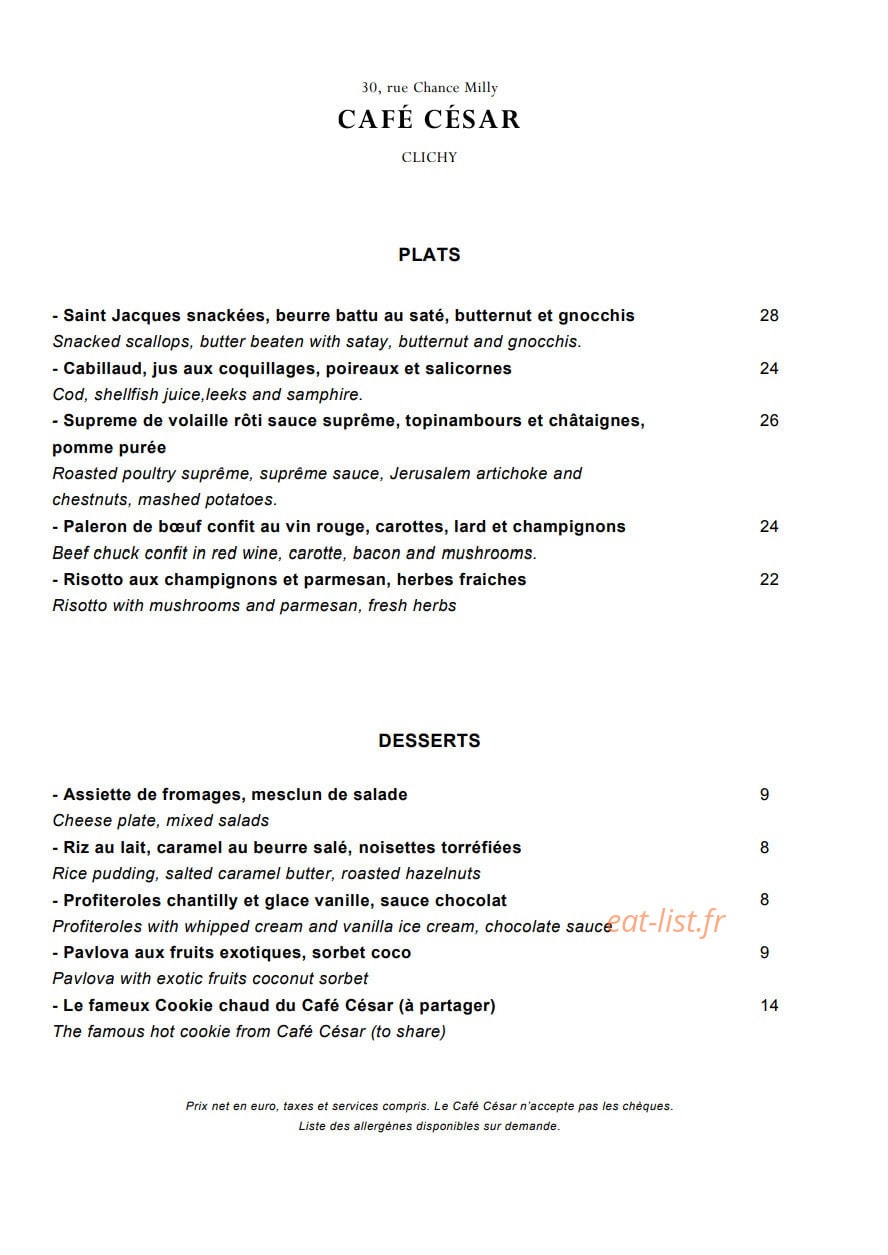 Café César — carte page 3