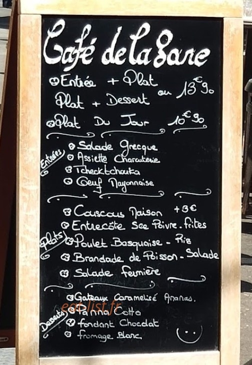 Café de la Gare — carte page 1