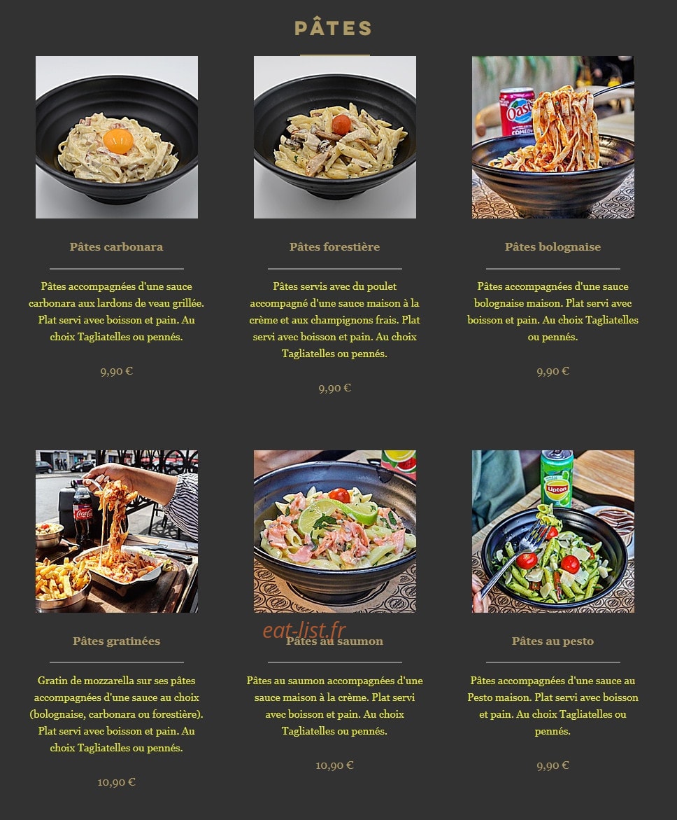 Cantine Corner — carte page 4