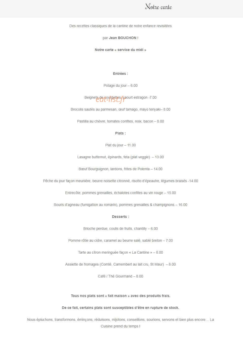 Cantine Populaire — carte page 1