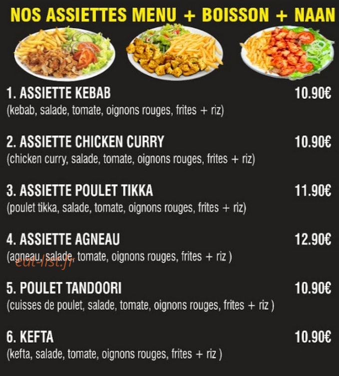 Chez naan kebab — carte page 3