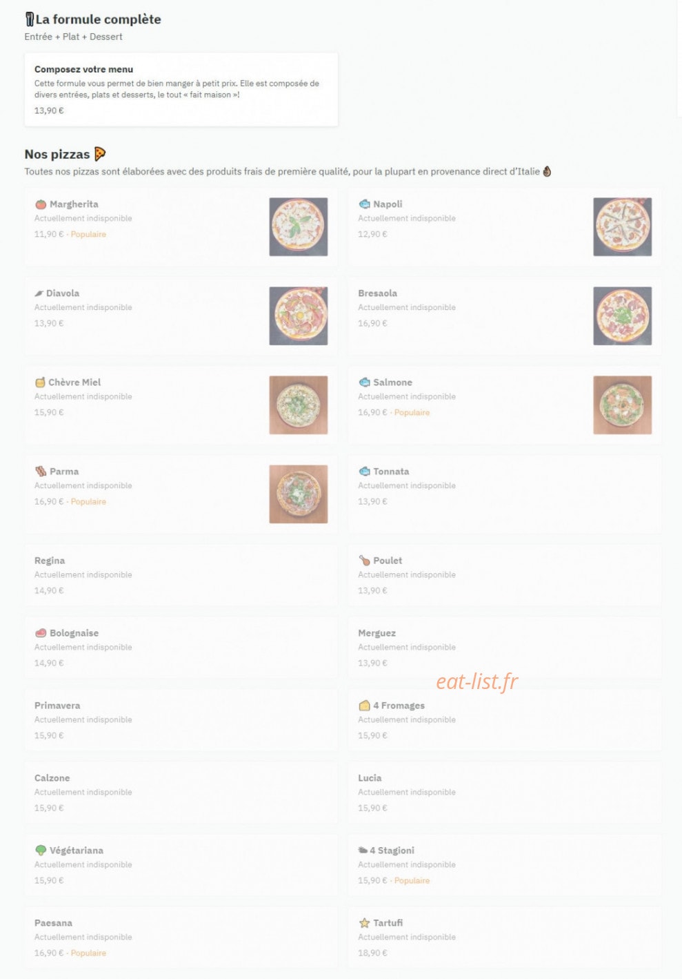 Chez Pepone — carte page 1