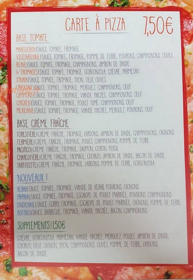 City food — carte page 1