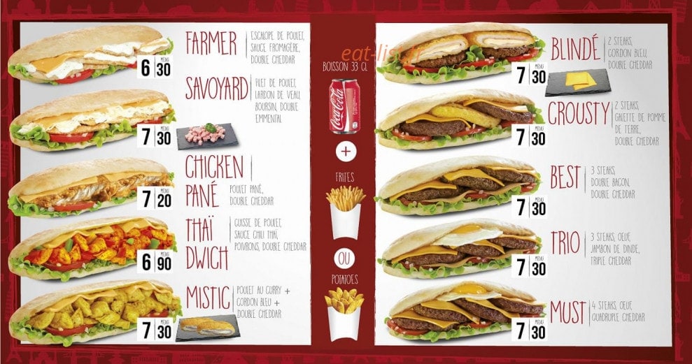 City food — carte page 3