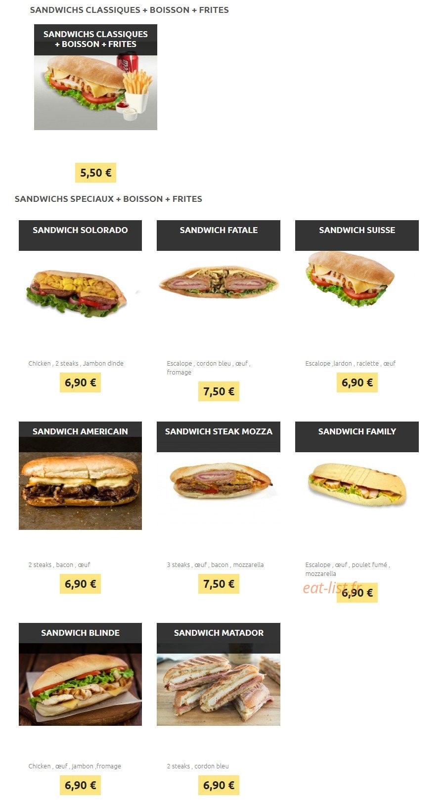 Family Pizza — carte page 13