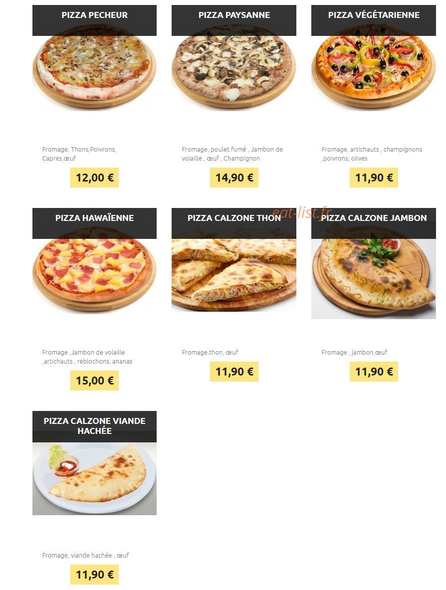 Family Pizza — carte page 2