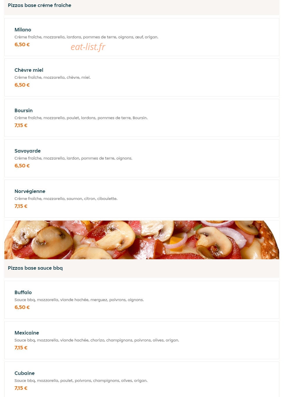 Flash Pizza — carte page 3