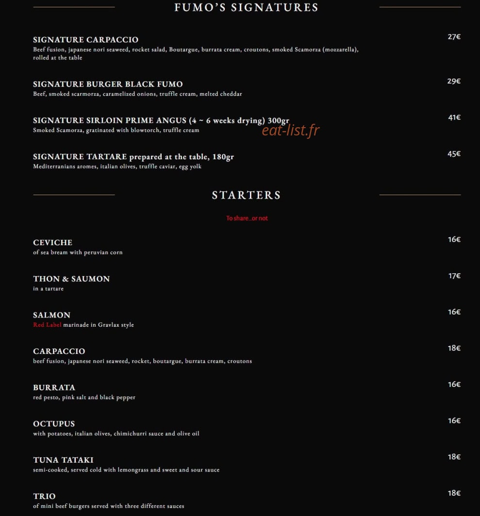 Fumo Grill — carte page 5