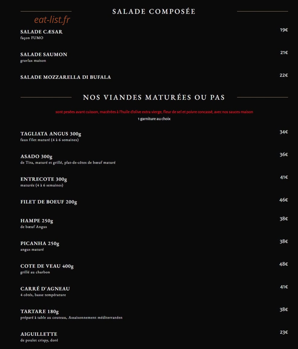 Fumo Grill — carte page 2