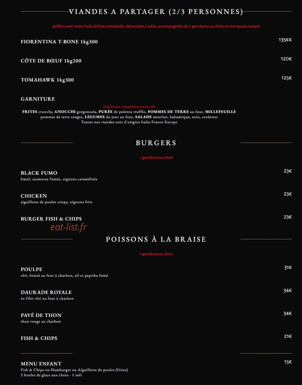 Fumo Grill — carte page 3