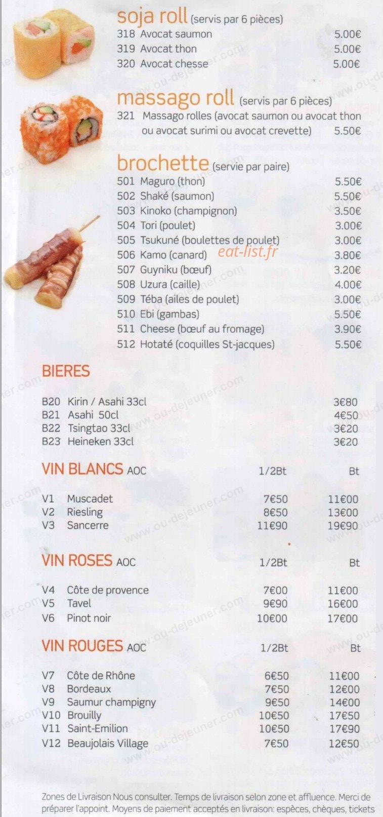 Hoky sushi — carte page 8