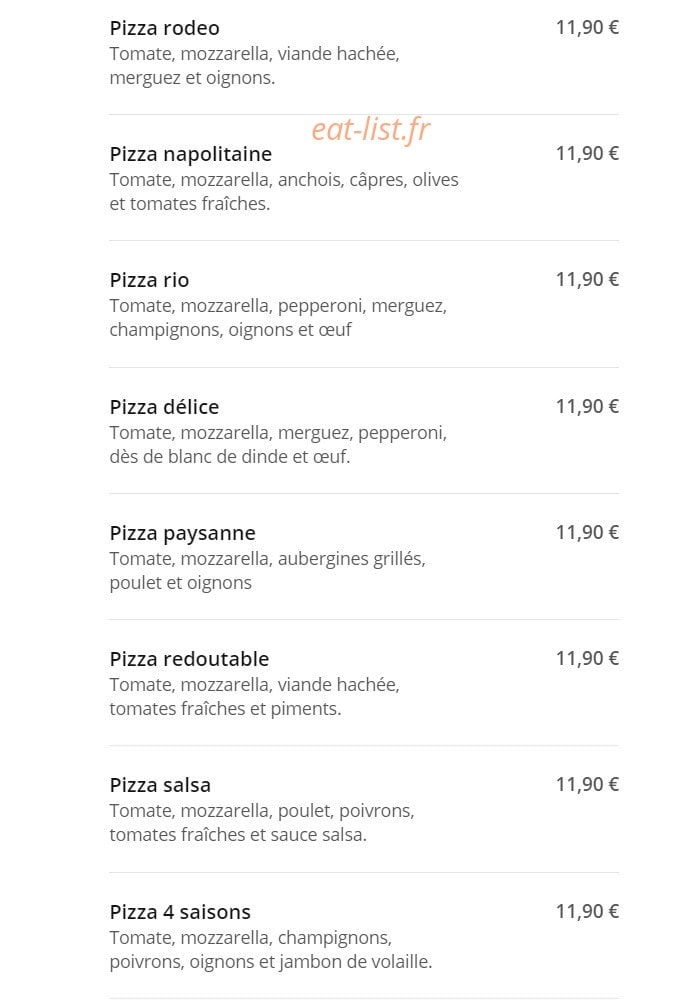 Hot Pizza — carte page 4