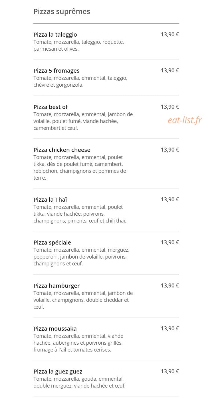 Hot Pizza — carte page 8