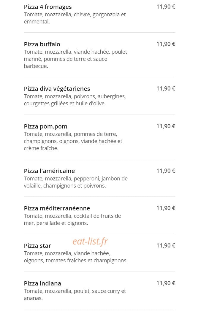 Hot Pizza — carte page 3