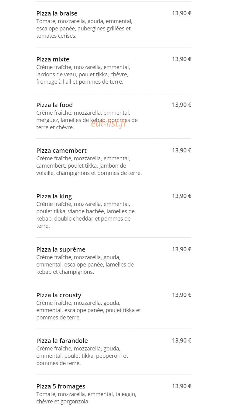 Hot Pizza — carte page 9