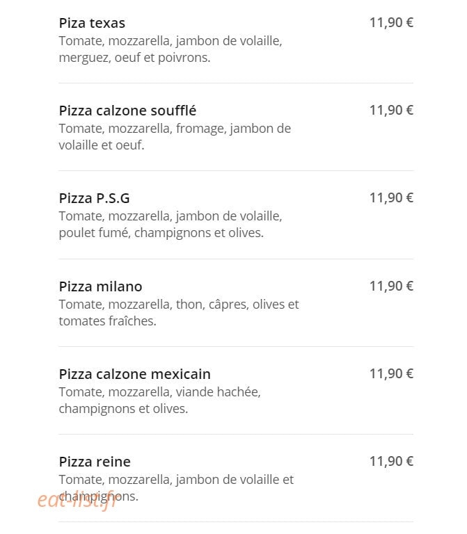 Hot Pizza — carte page 5