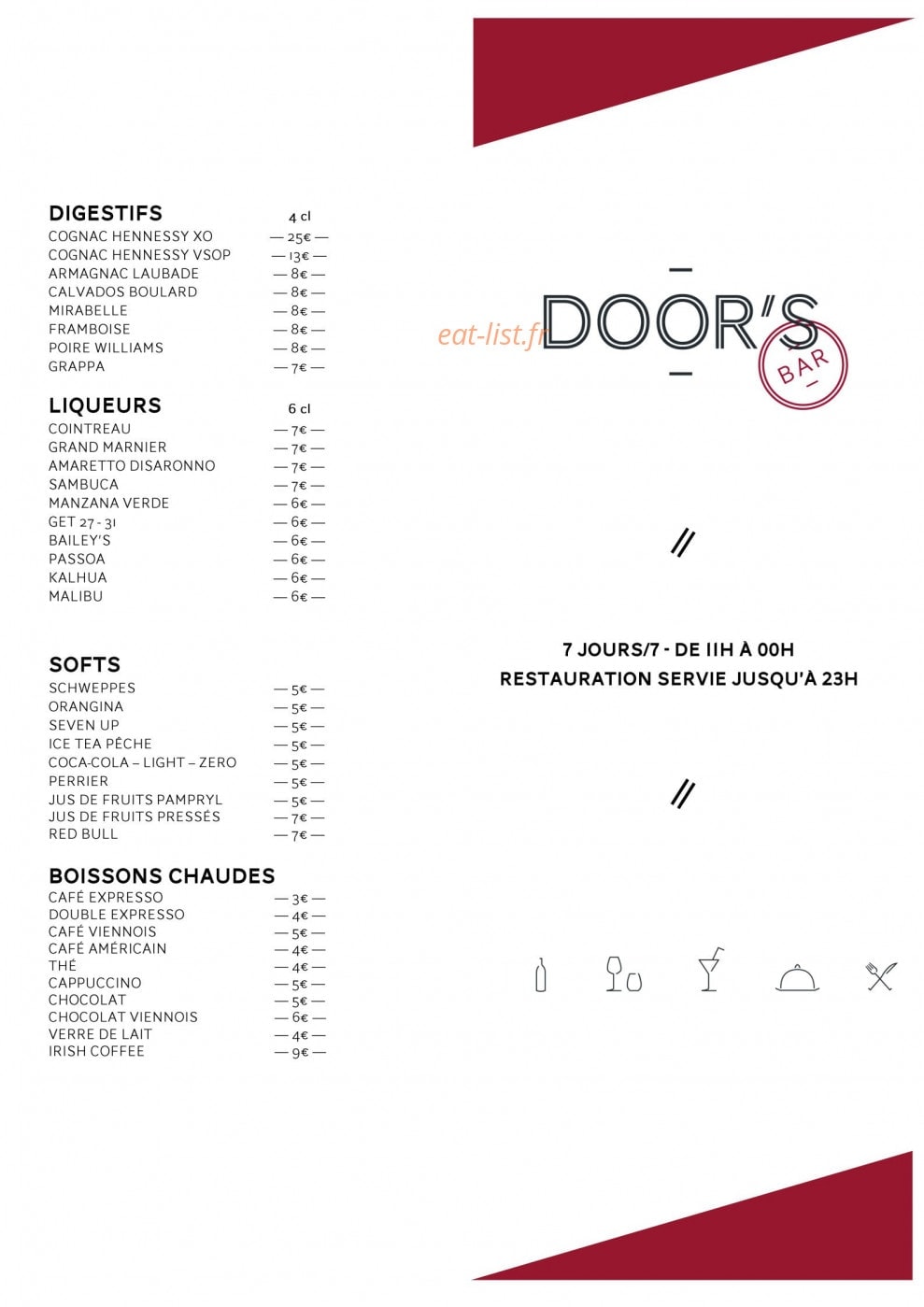 Le Door’s — carte page 9