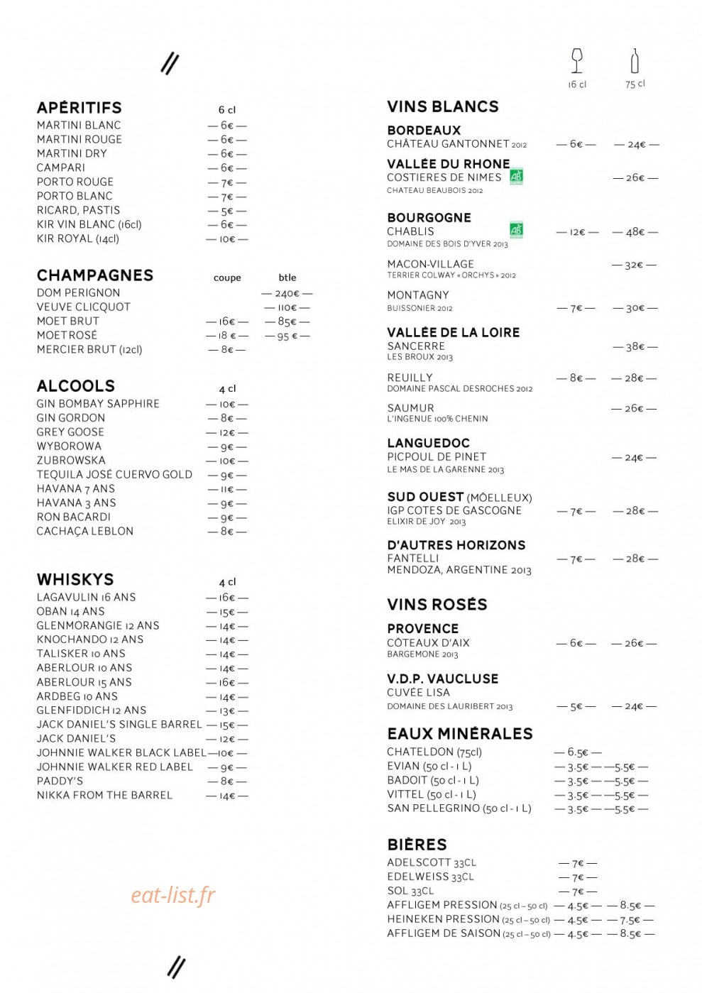 Le Door’s — carte page 10