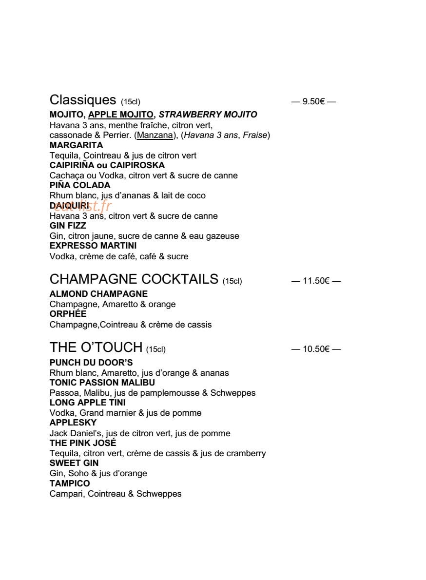 Le Door’s — carte page 7