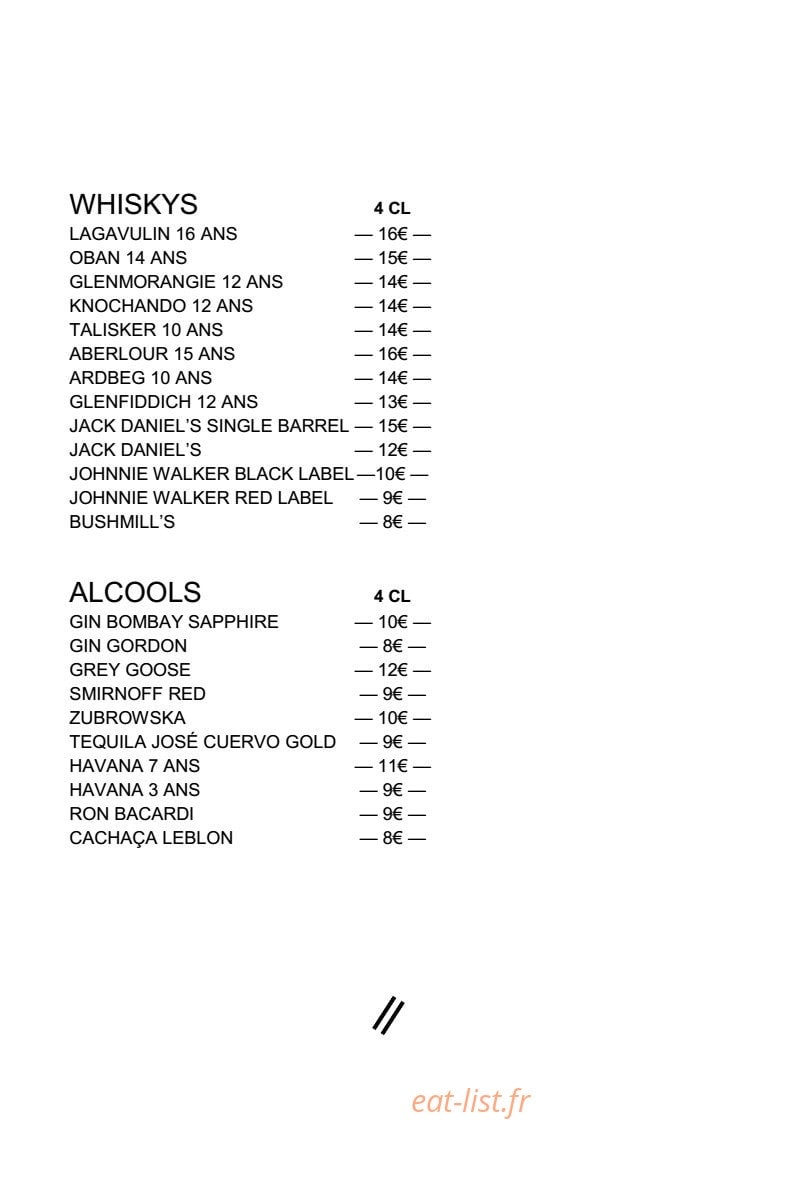 Le Door’s — carte page 8
