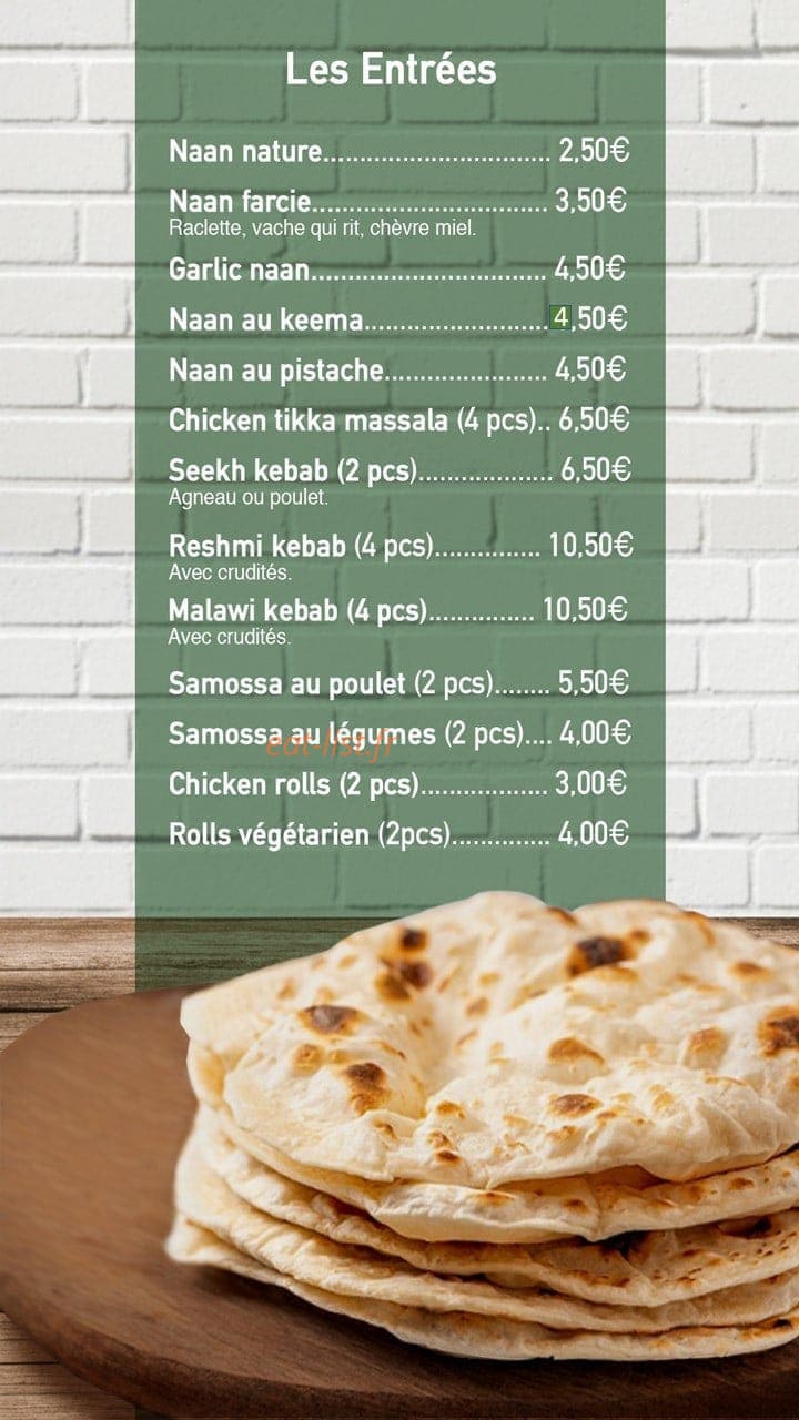Mster naan kebab — carte page 1