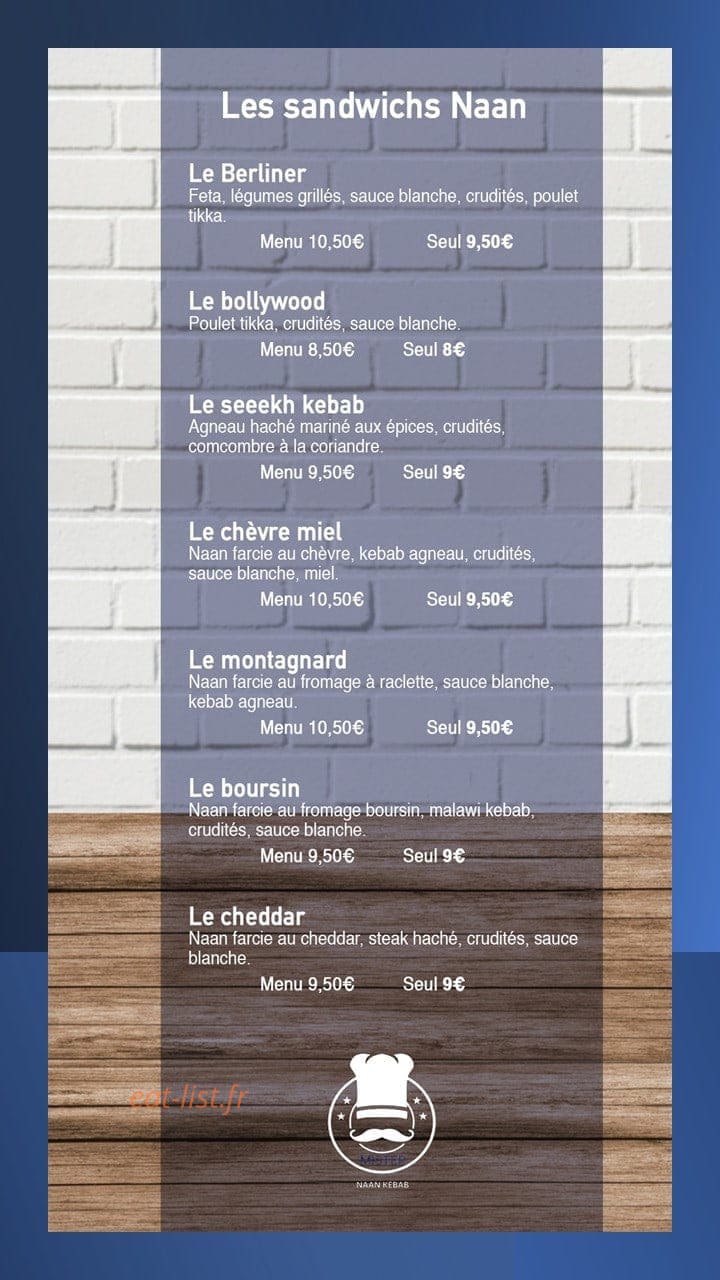 Mster naan kebab — carte page 3