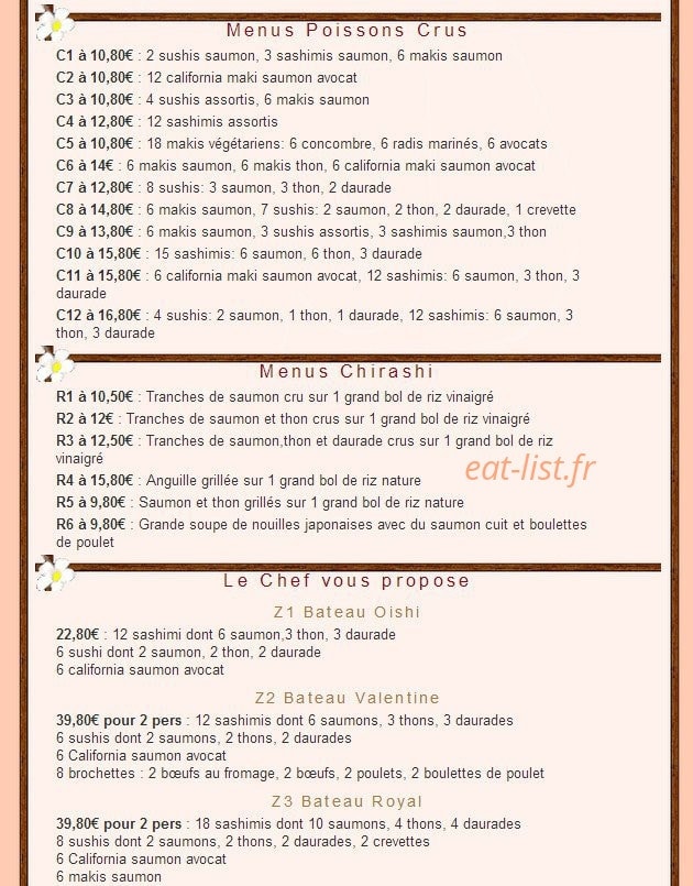 Oishi — carte page 4