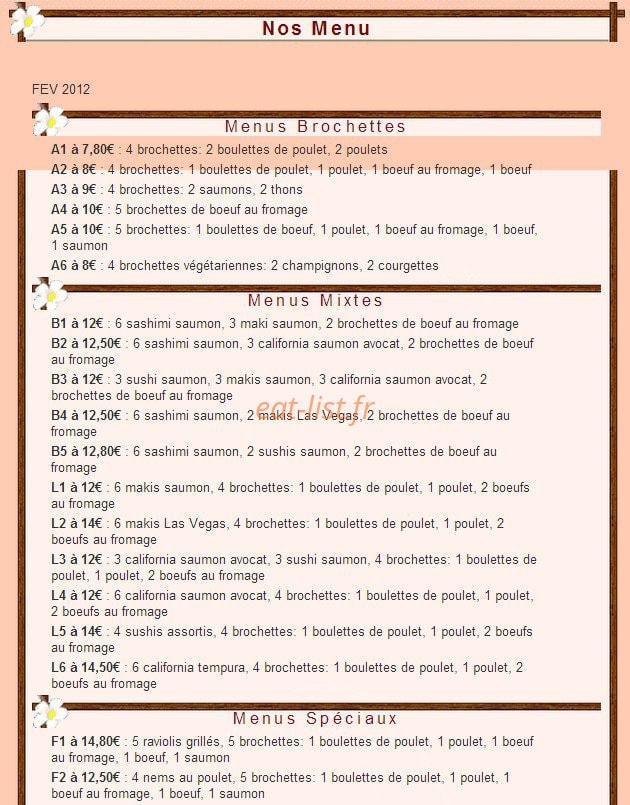 Oishi — carte page 3