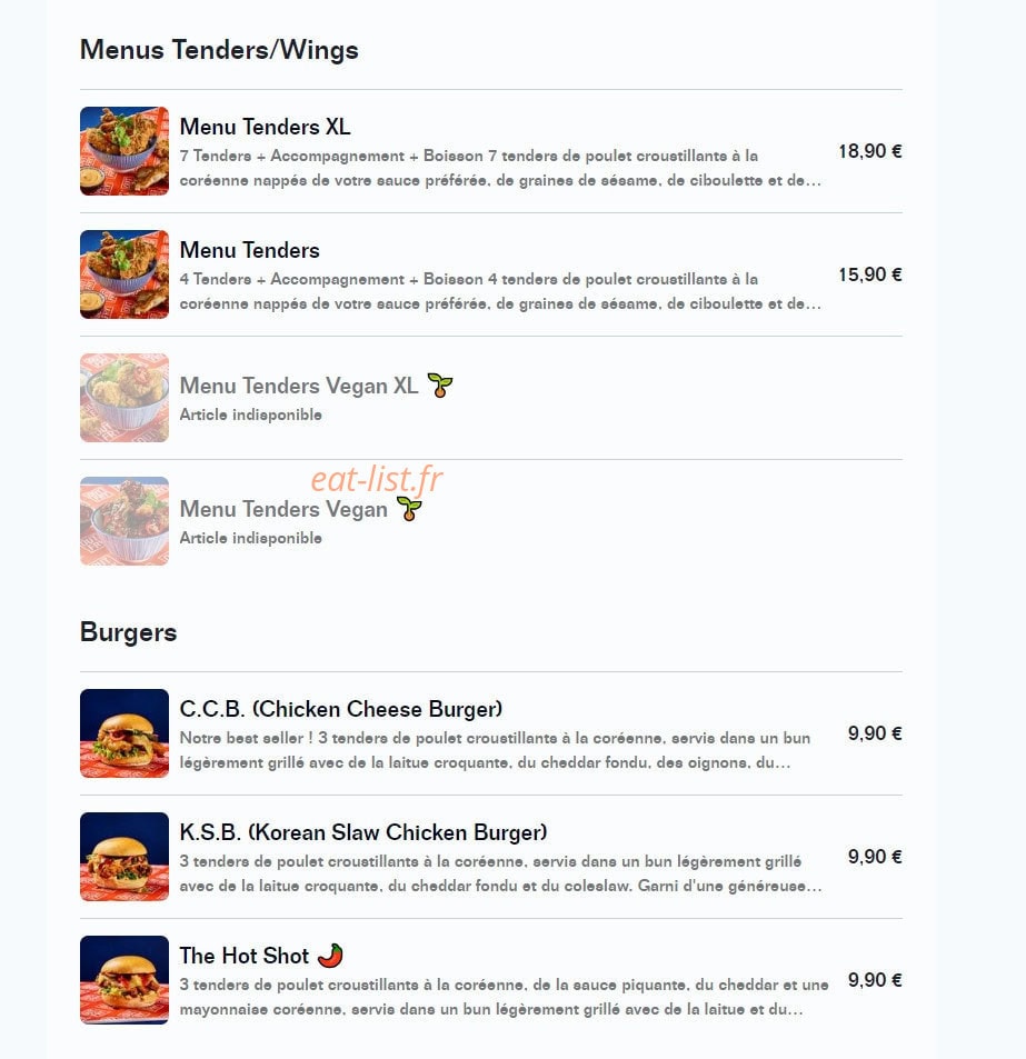 Out Fry — carte page 2