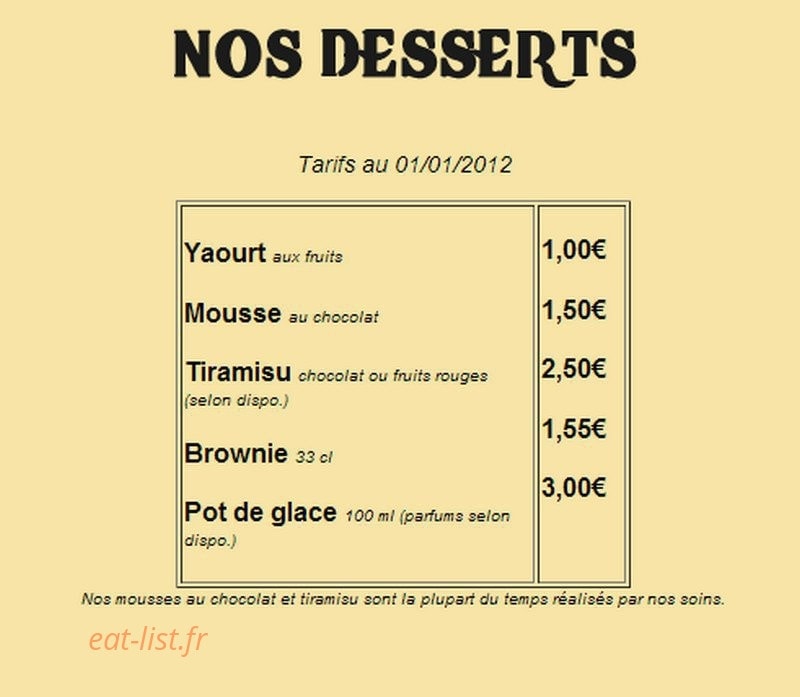 Presto Pizza — carte page 4