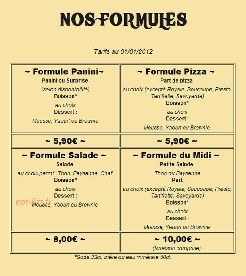 Presto Pizza — carte page 5