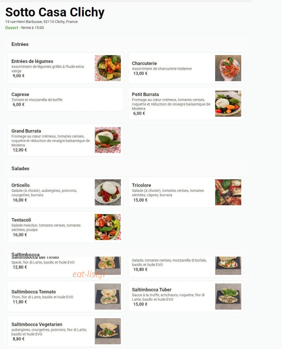Sotto Casa — carte page 1