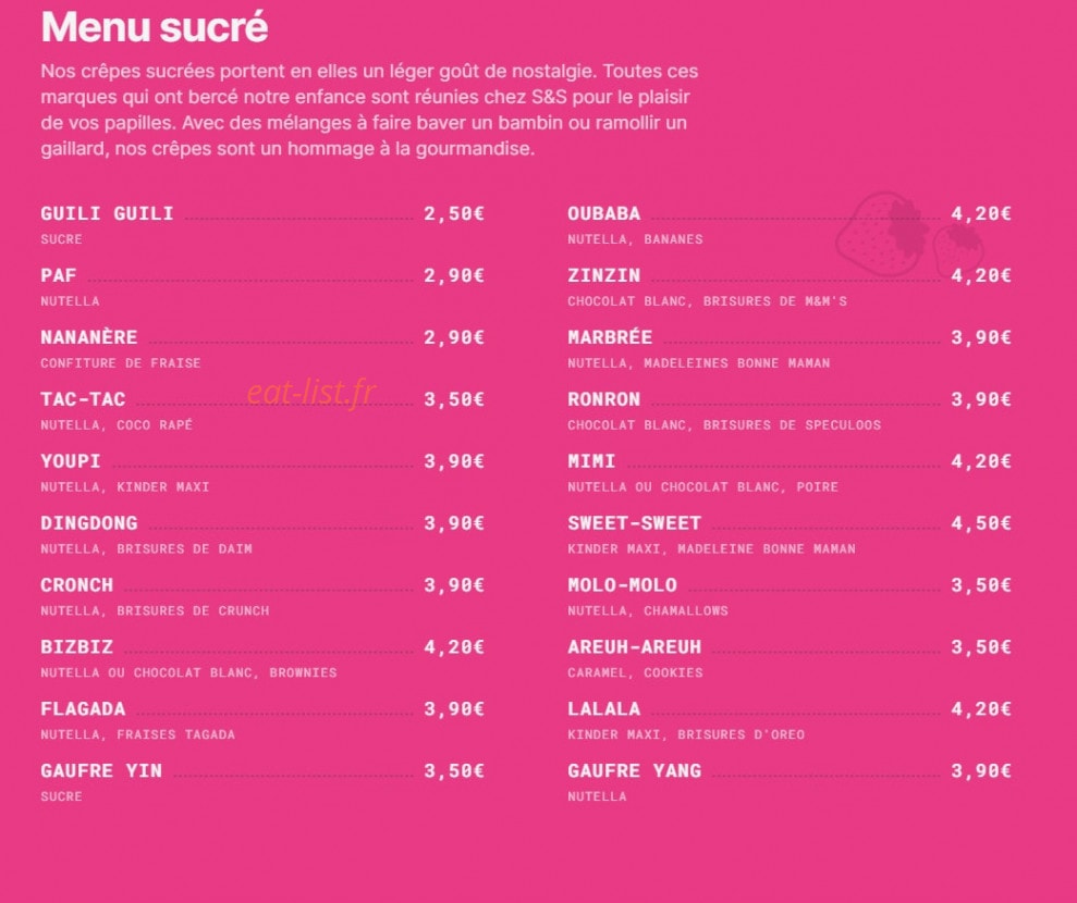 Sucre et Salé — carte page 2