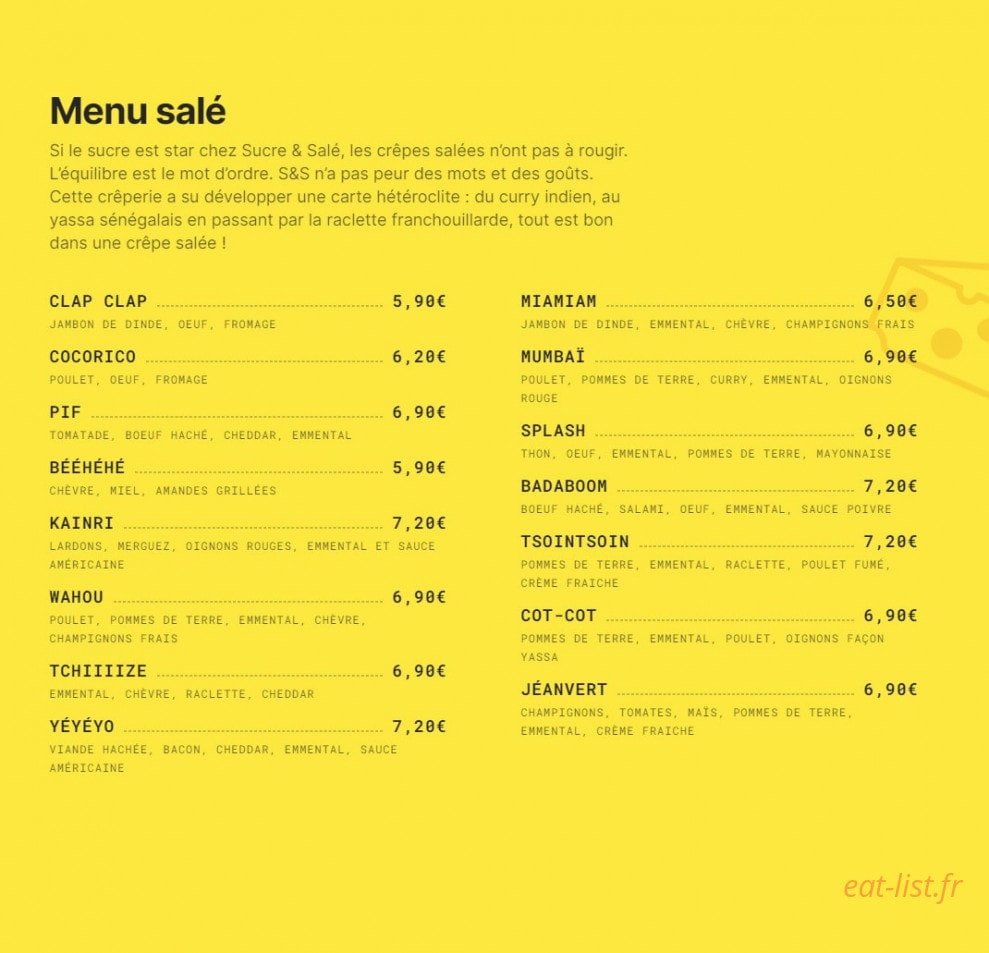 Sucre et Salé — carte page 1