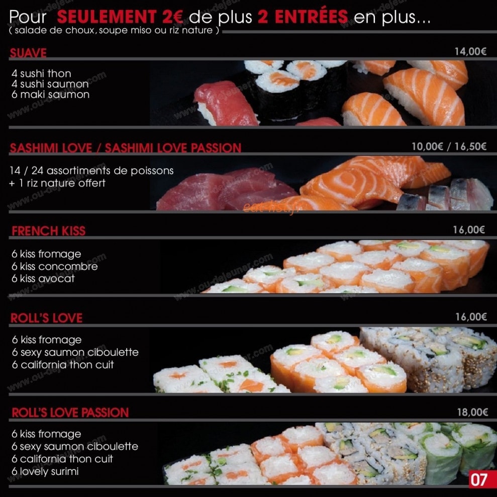 Sushi Love — carte page 8