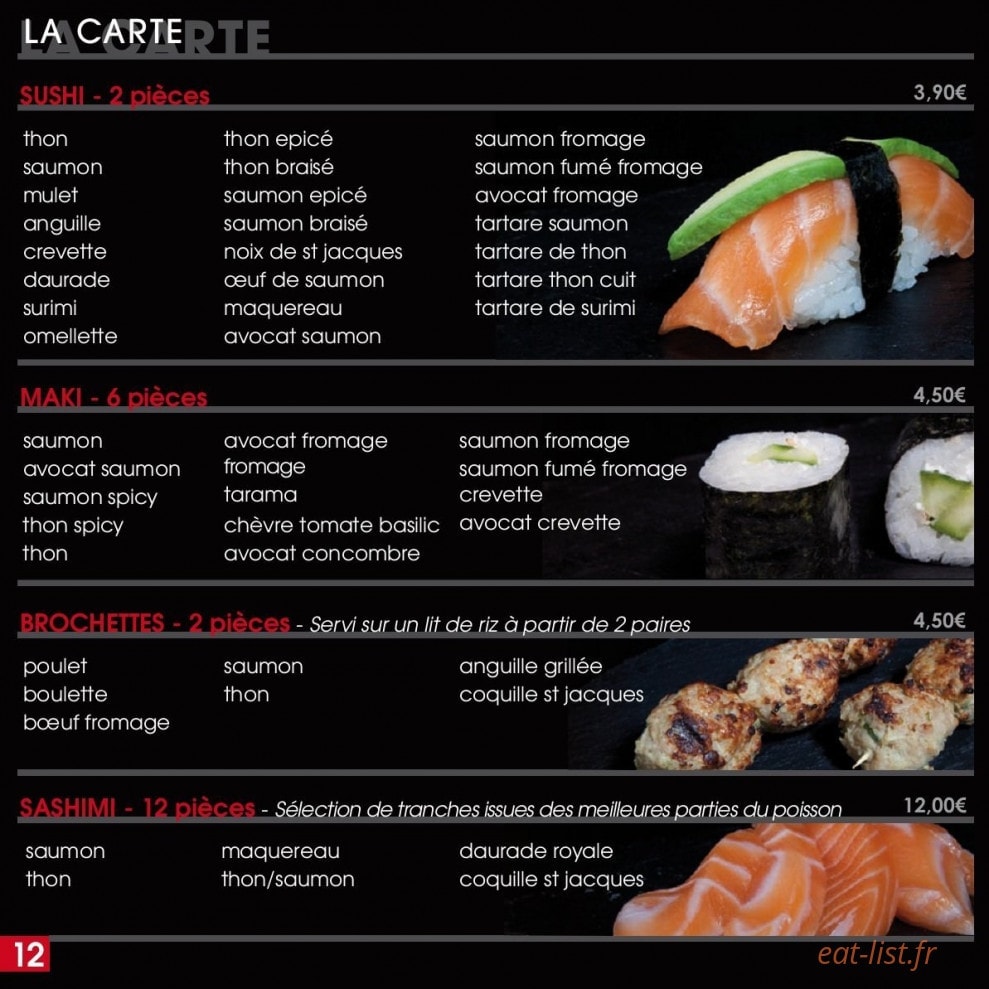 Sushi Love — carte page 2