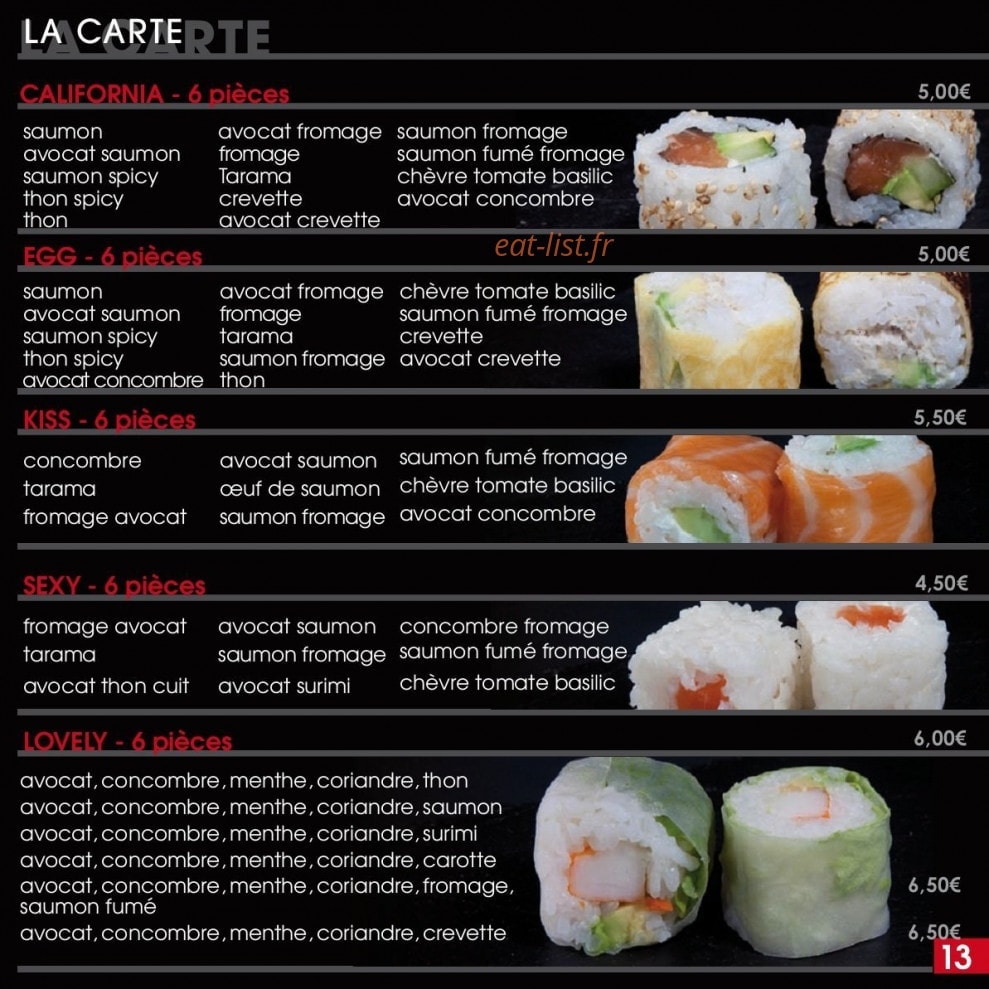 Sushi Love — carte page 3
