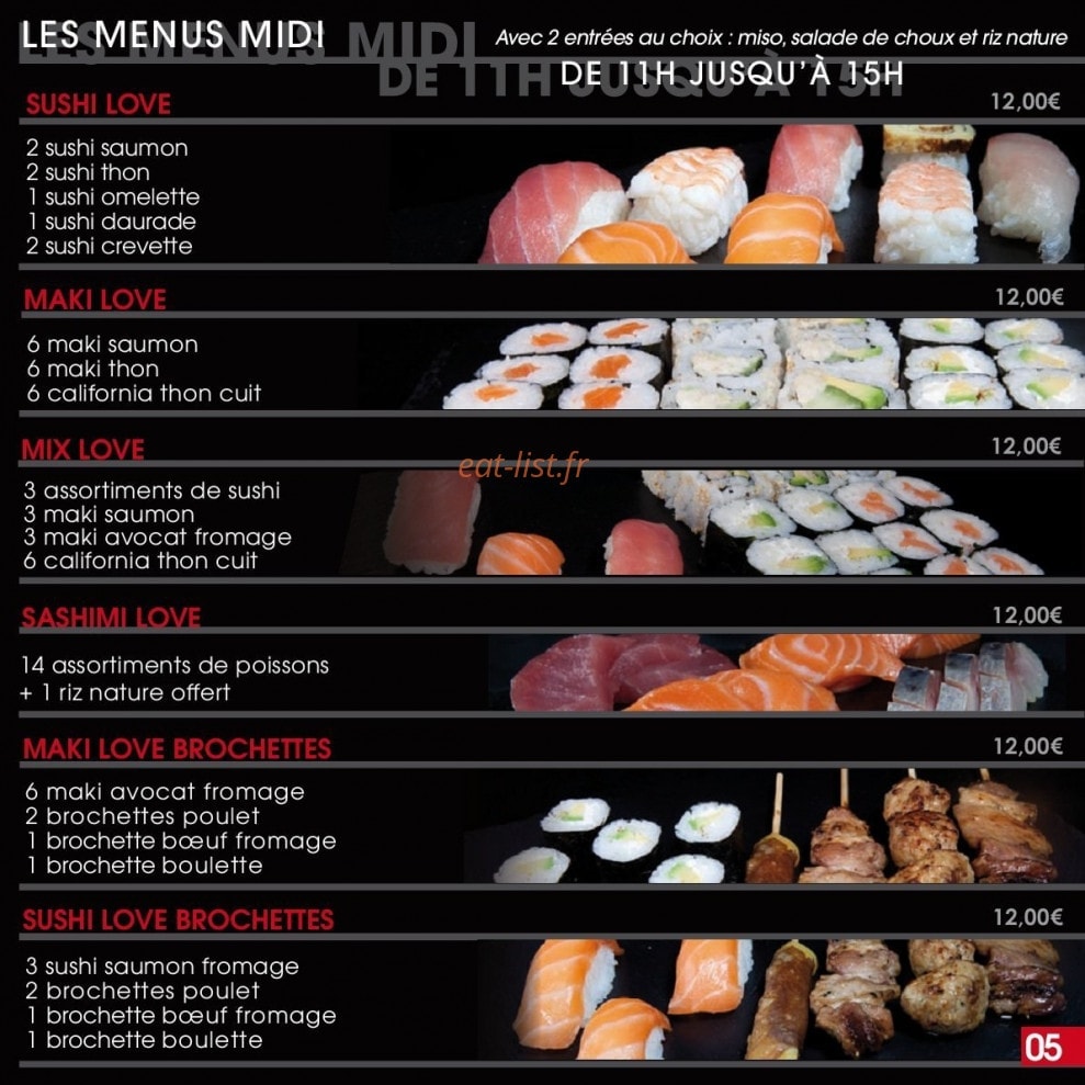 Sushi Love — carte page 9