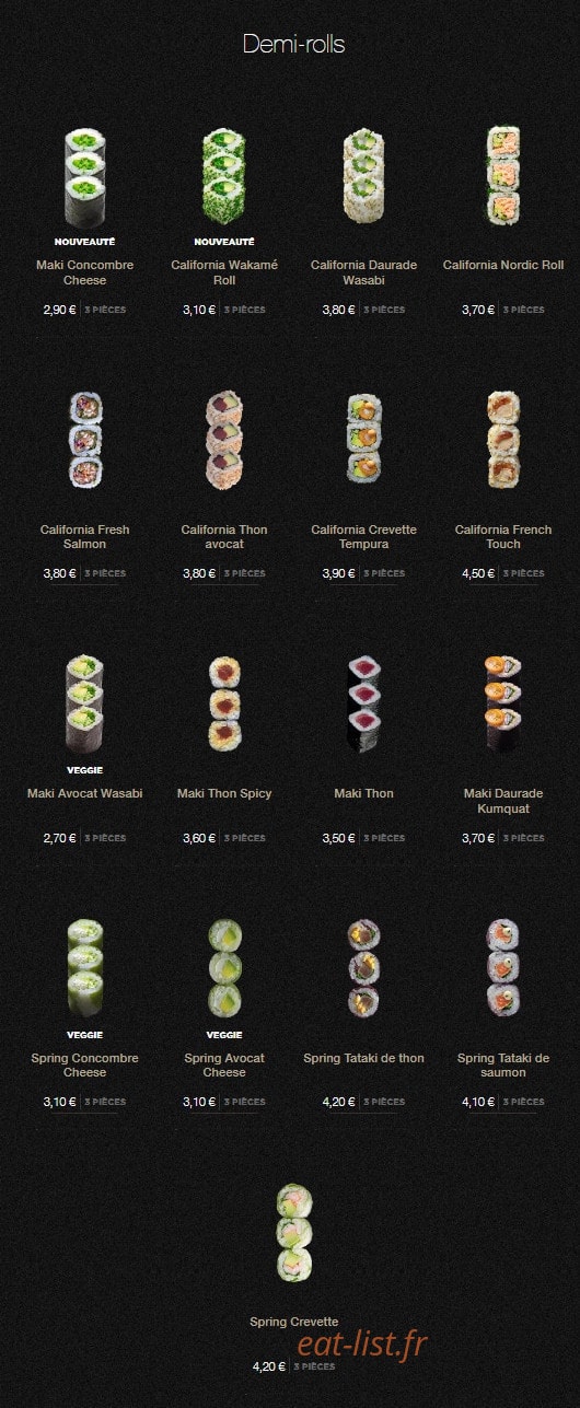 Sushi Shop — carte page 18