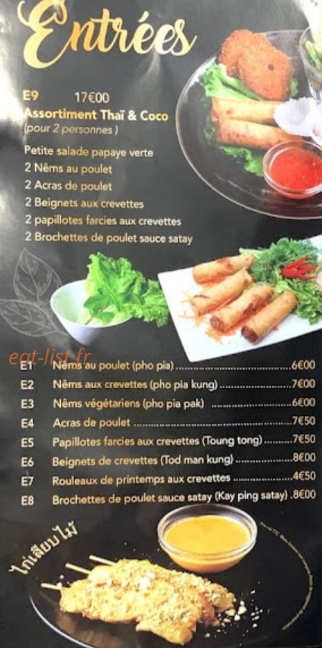 Thaï & Coco — carte page 2
