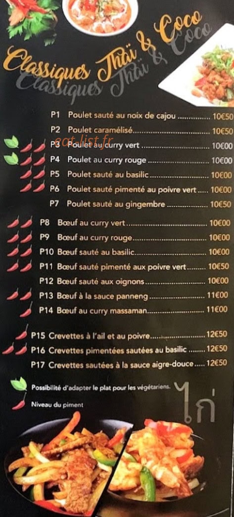 Thaï & Coco — carte page 4