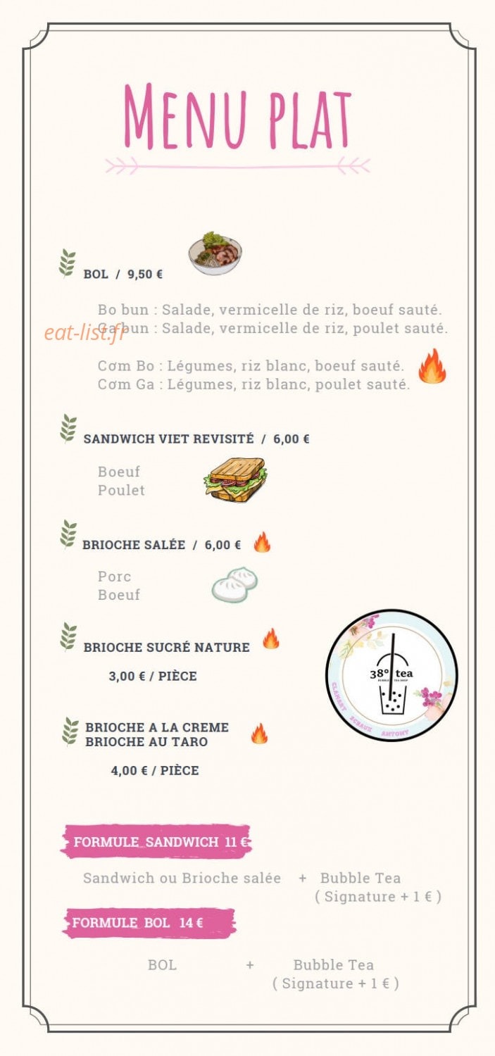 38° Tea — carte page 3