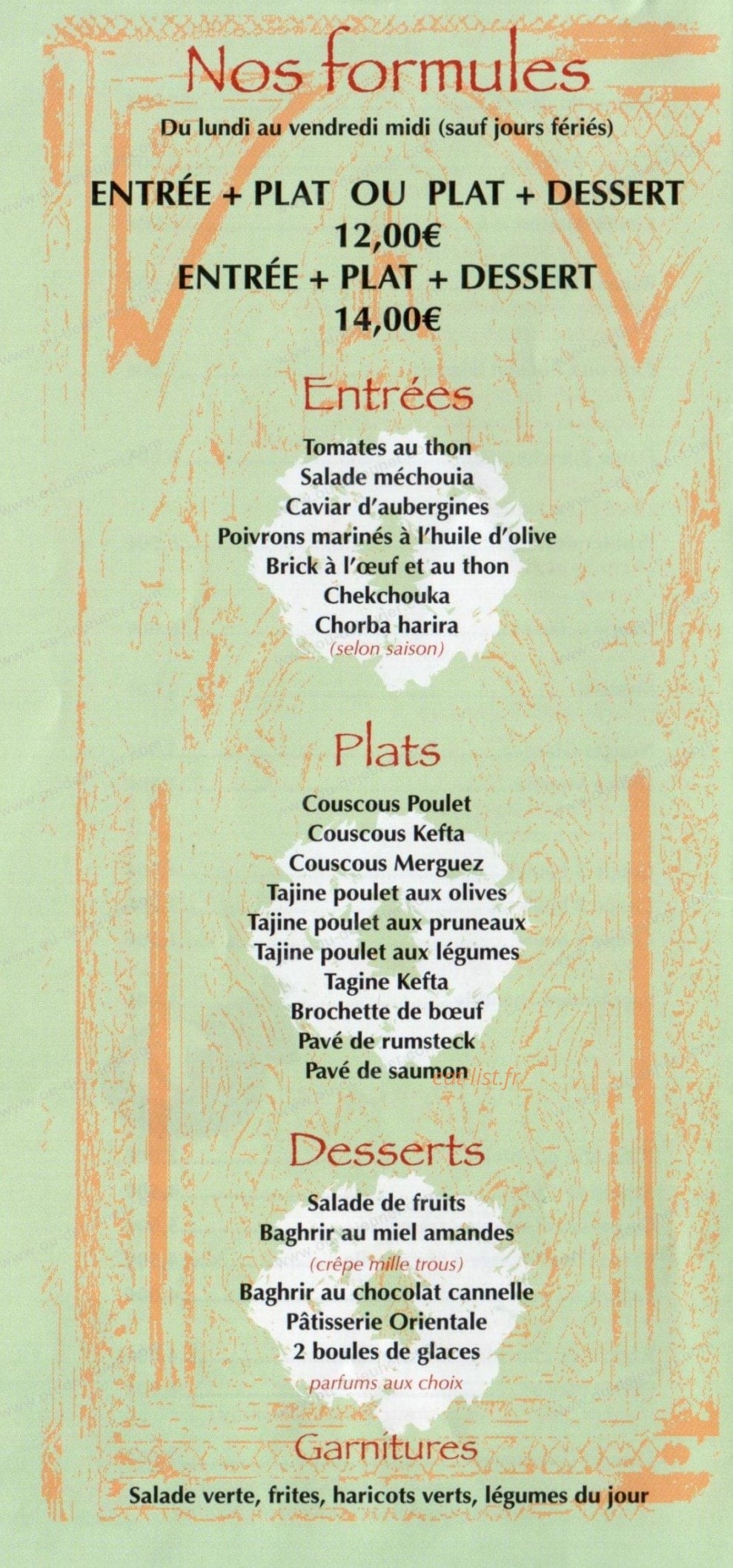 Au couscous — carte page 5