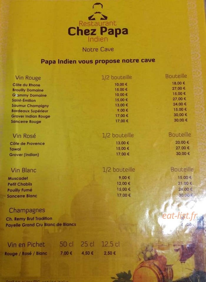 Chez Papa Indien — carte page 3