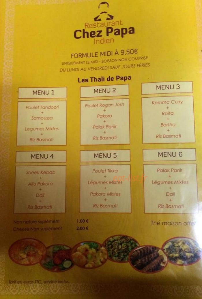 Chez Papa Indien — carte page 5