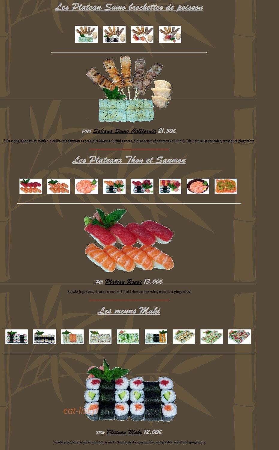Edo Sushi — carte page 3