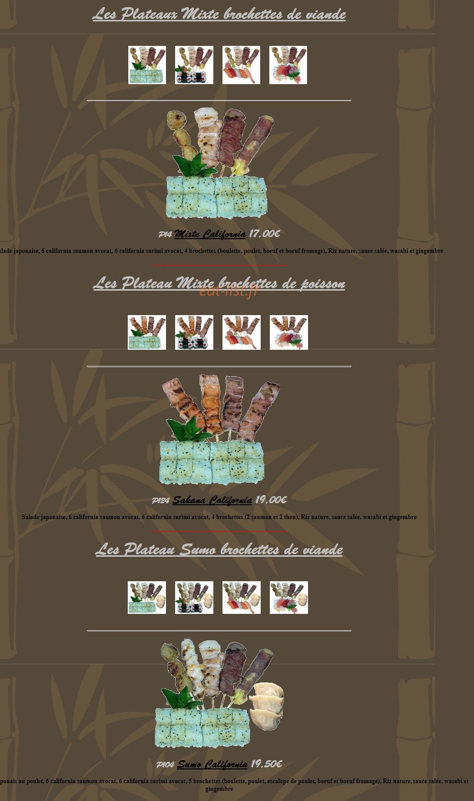 Edo Sushi — carte page 2